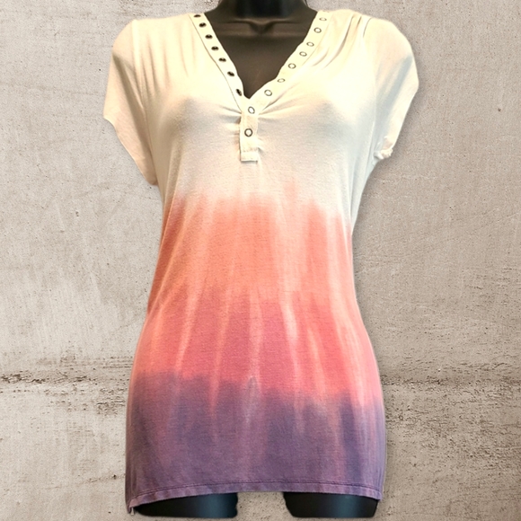 American Eagle Outfitters Soft & Sexy Ombre Dip Dye Tee Size Large - Picture 3 of 5
